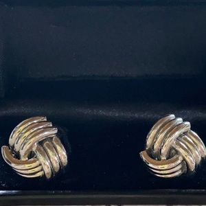 Silver wire knot unmarked CUFFLINKS New cuff links